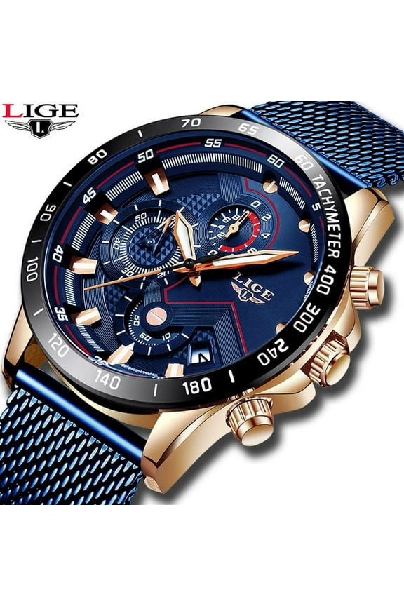 2019 Popular Men's Mesh Strap Watch Multi-Functional Chronographe Waterproof Watch