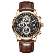 Lige New Exclusive for Cross-Border Three Eyes and Six Needles Watch Mens Quartz Watch Stylish and Versatile Waterproof Wrist Watch