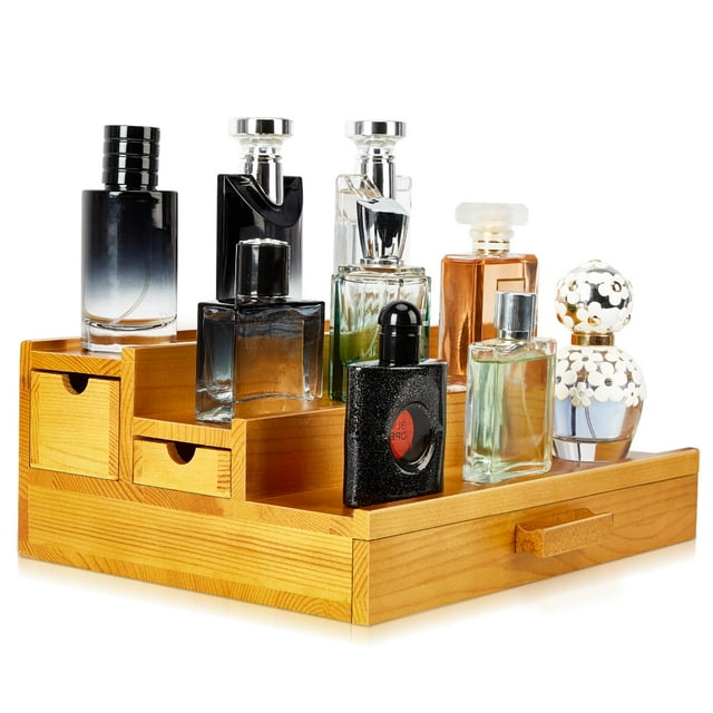 Ligebul Cologne Organizer for Men,3 Tier Wooden Perfume Organizer Mens ...