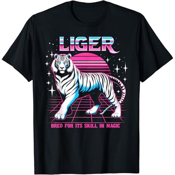 Liger Retro Vintage Tiger Lion Magic Beast Graphic T-Shirt