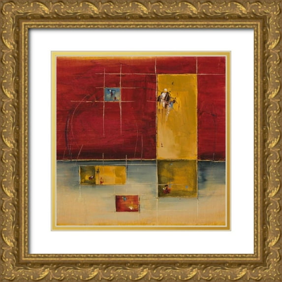 Ligeros, Cynthia 15x15 Gold Ornate Wood Framed with Double Matting Museum Art Print Titled - Convergence