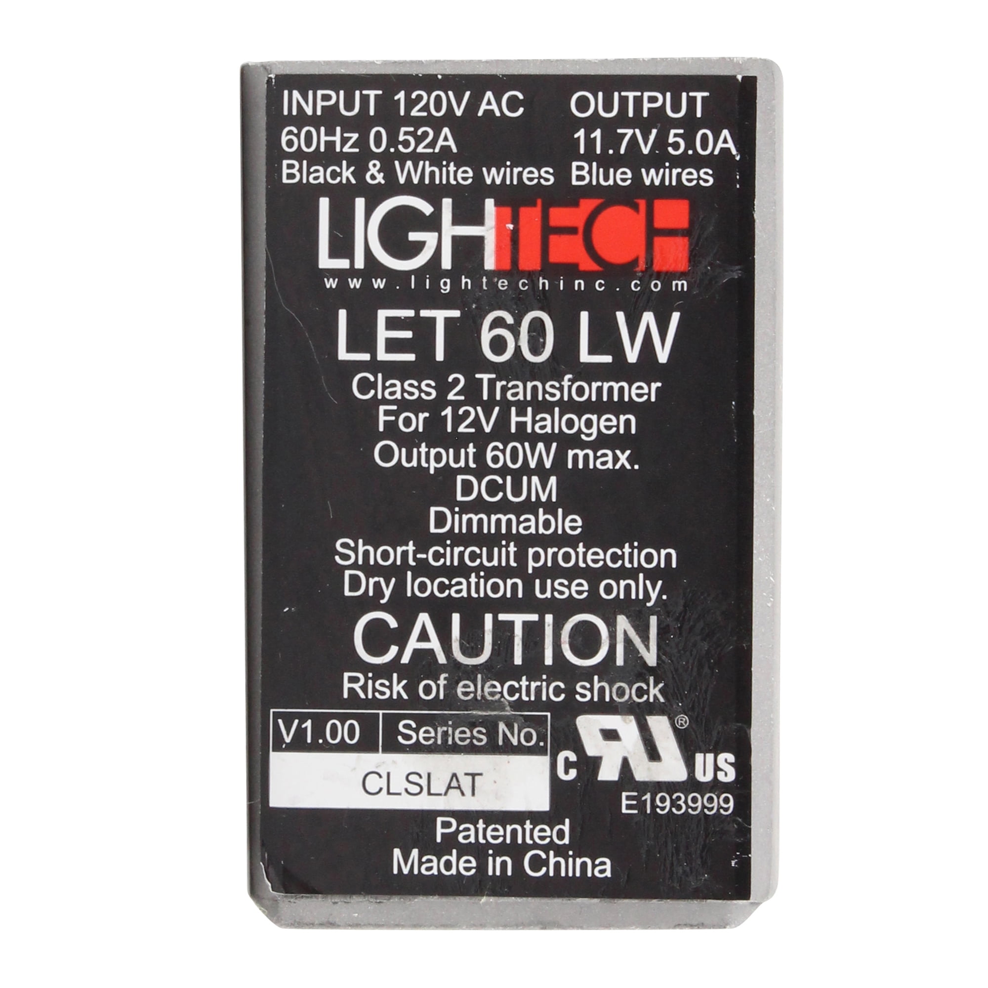 LighTech LET-60-LW 12V 60W Power Transformer, MR16 Low Voltage ...