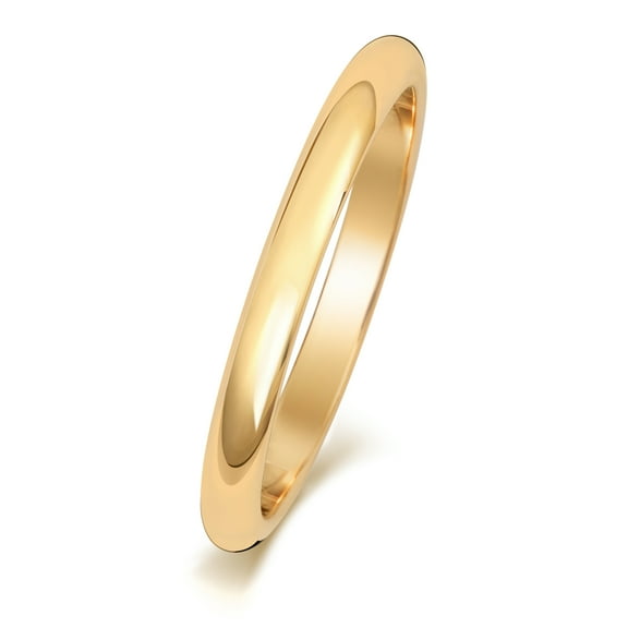 Light 18k Gold 2mm D Shape Men/Women Wedding Band/Ring