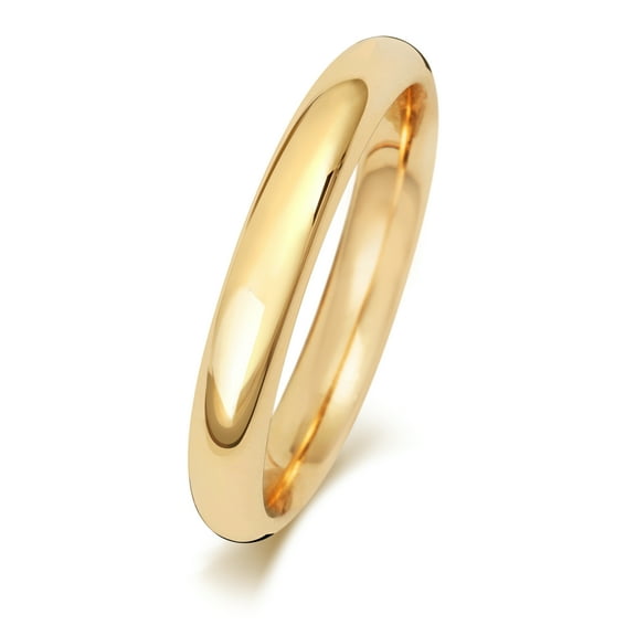 Light 18k Gold 3mm Court Comfort Men/Women Wedding Band/Ring