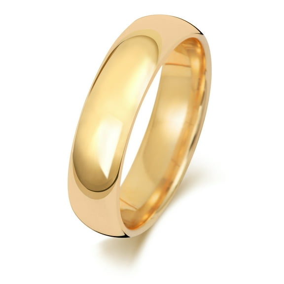 Light 18k Gold 5mm Court Comfort Men/Women Wedding Band/Ring
