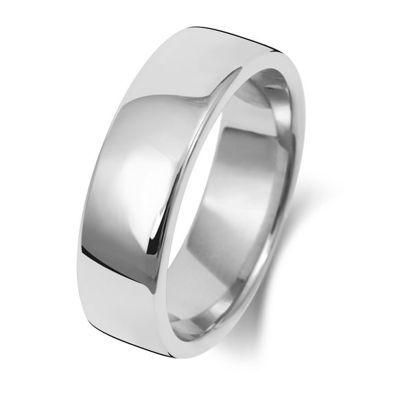 Light 18k White Gold 6mm Soft Court Comfort Men/Women Wedding Band/Ring