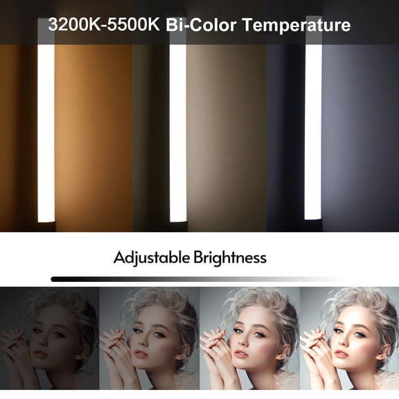 Light 20W RGB Led Tube Lights Foldable Light Stick Handle LED Light 3200K-5500K Color Temperature Dimmable 114 Beads 9 Lighting Effects Type-C Powered Support Wireless Control With