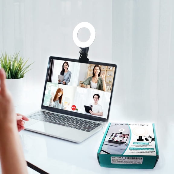 Light 5 Inch USB Portable, 3200K-6500K Dimmable LED Clip on for Laptop Computer Monitor Phone, Content Creator Makeup Conference Selfie Video (Black)