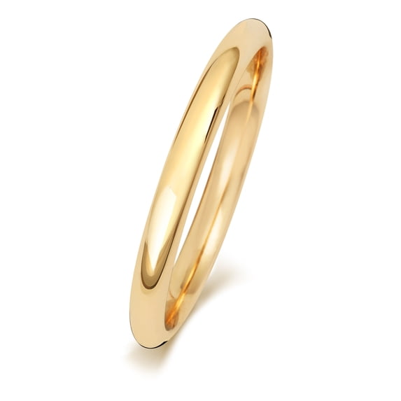 Light 9k Gold 2mm Court Comfort Men/Women Wedding Band/Ring