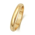 thumbnail image 1 of Light 9k Gold 3mm D Shape Men/Women Milgrain Wedding Band/Ring, 1 of 1