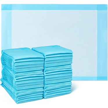 Light Absorbency Underpad, 17" x 24", 100 Count, Disposable Chucks, Bed, Furniture & Surface Protection, For Kids, Adults, Elderly, Puppy Pad, Changing Pad, Incontinence Pee Pad,Blue