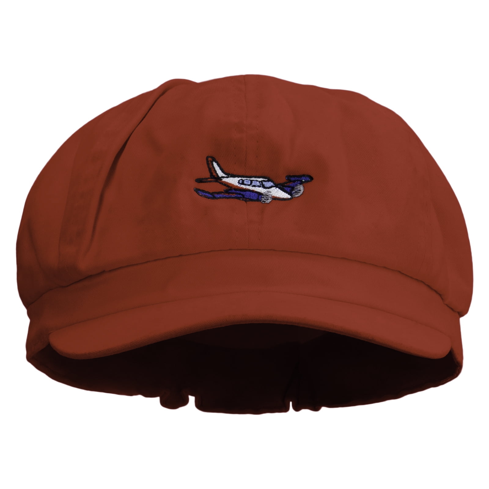 Light Airplane Embroidered Cotton Elastic Big Size Newsboy Cap - Red ...