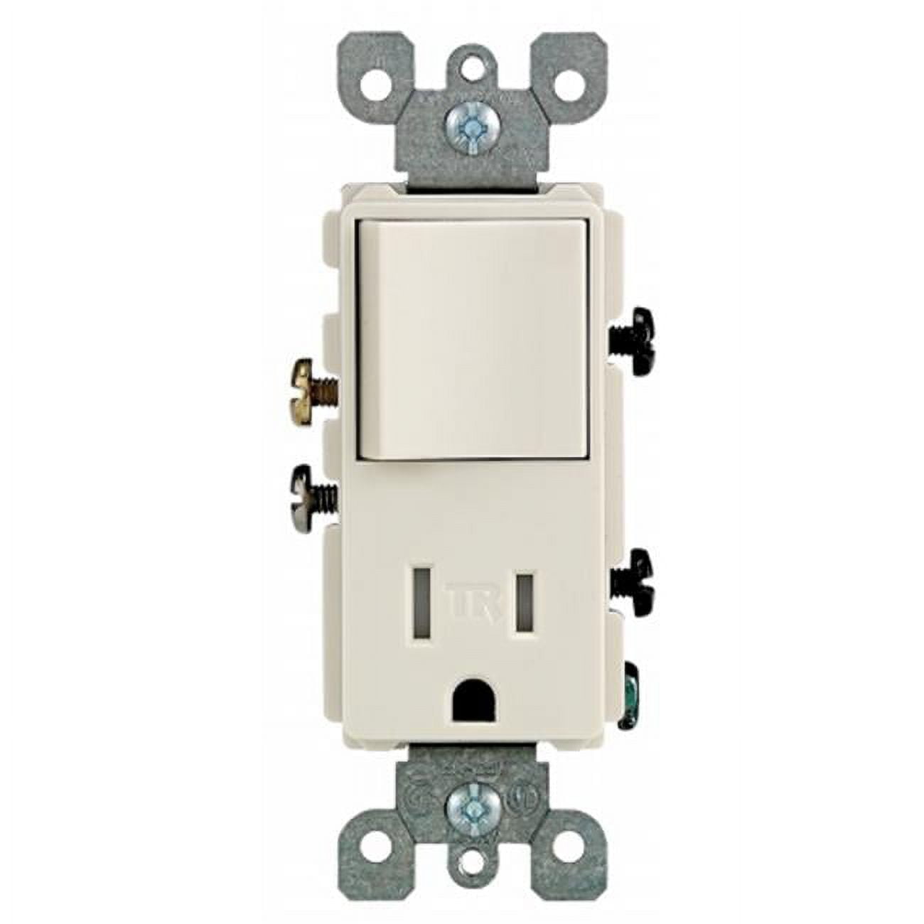 Light Almond Single Pole Switch & Receptacle Combination Light Almond 15 amp