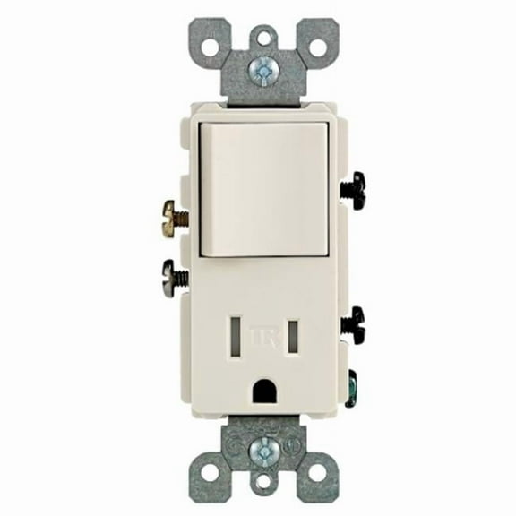 Light Almond Single Pole Switch & Receptacle Combination - Light Almond - 15 amp