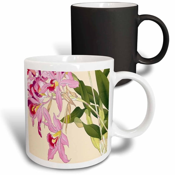3drose, Light and Dark Pink Laelia Orchids, 11oz Magic Transforming Mug