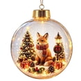 thumbnail image 1 of Light Up Animal Christmas Ball Ornament for Tree Decor, Glowing Christmas Balls Ornament with Mini Fox & LED Warm Lights, Clear Winter Scene Balls for Mantel Window, Holiday Keepsake, 1 of 7