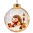thumbnail image 1 of Light Up Animal Christmas Ball Ornament for Tree Decor, Glowing Christmas Balls Ornament with Mini Porcupine & LED Warm Lights, Clear Winter Scene Balls for Mantel Window, Holiday Keepsake, 1 of 6