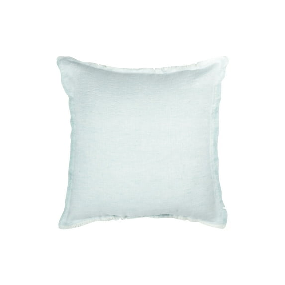 Light Aqua Fringe Soft Linen Pillow 14x20 Down Alternative Insert