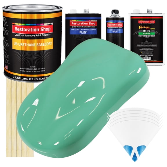 Light Aqua Gallon URETHANE BASECOAT CLEARCOAT Car Auto Paint Kit