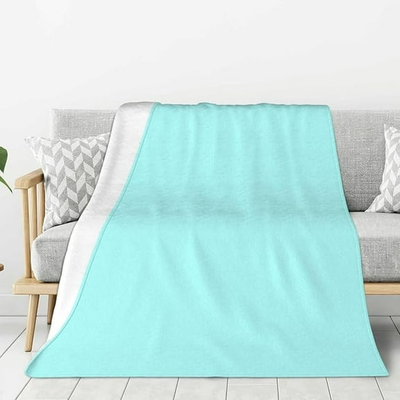 Light Aqua Throw Blanket For Couch Sofa Bed, Super Soft Cozy Plush Throw Blanket, Lightweight Fuzzy Comfy Warm Flannel Blanket & Throws 40" x 50"