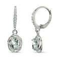 thumbnail image 1 of Light Aquamarine & CZ 7x5mm Oval Love Knot Sterling Silver Dangle Earrings, 1 of 3