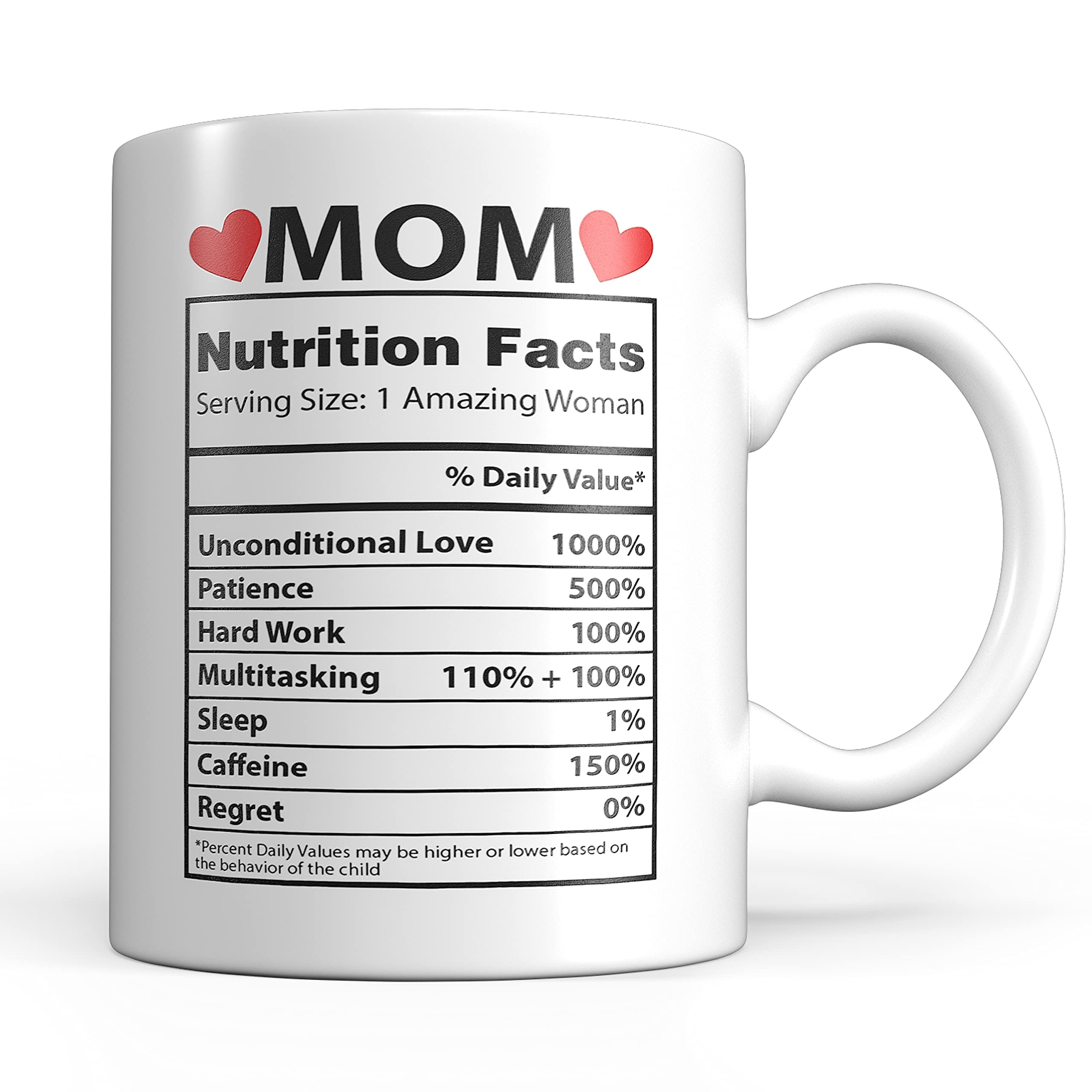 Mom Nutritional Facts Label Cup For Mama Funny Coffee Mug Mothers Day Gift  Women