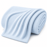 Continental Bedding Soft Lightweight Plush Microfleece Blanket for Couch, Sofa & Bed, Cozy Warm All-Season Throw, Light Blue, 30x40
