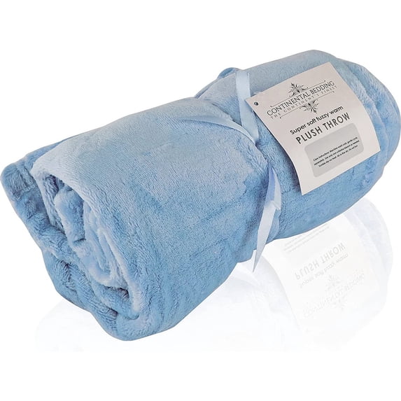 Light Baby Blue, 50x60 inch Velvety Soft Classic Solid Plush Fleece Throw Blanket