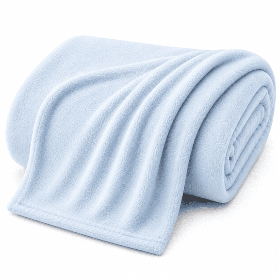 Continental Bedding Soft Lightweight Plush Microfleece Blanket for Couch, Sofa & Bed, Cozy Warm All-Season Throw, Light Blue, 50x60