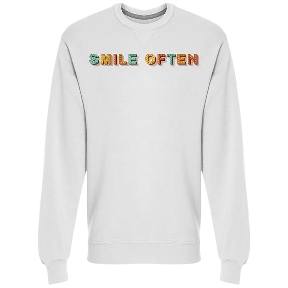 Light Banner Smile Often Sign Sweatshirt Men -Image by Shutterstock, Male Large
