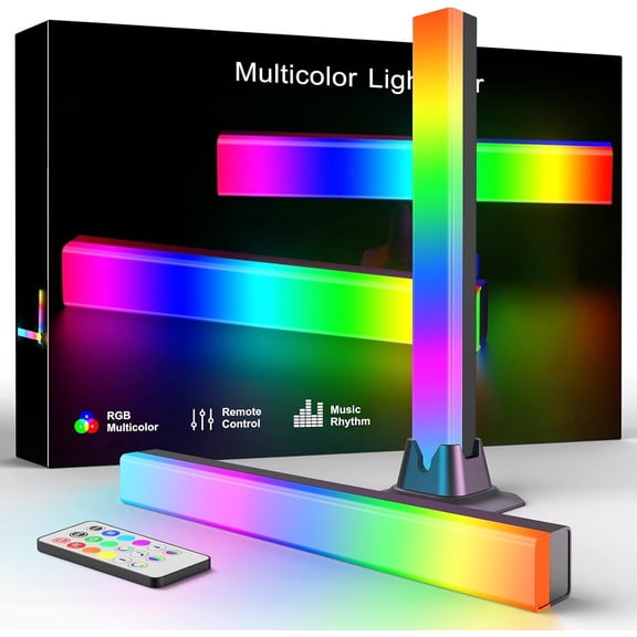 Light Bar, Music Sync IC Lights Bars, Ambient Lighting, Remote Control Color Changing Gaming TV Backlight, 8 Dynamic Modes for PC Room Desk