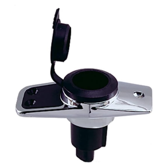 Light Base 2-Pin Plug-in - Plated Zinc Alloy - 3.75 x 1.75 Inch - Black - 5 Rake - Replacement Lamp Base - Indoor Lighting Accessories