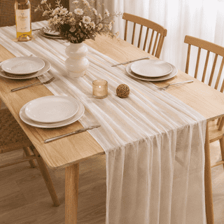 Light Beige Cheesecloth Table Runner, 10 FT Rustic Boho Gauze Table Runner for Wedding, Baby Shower, Bridal Shower, Summer Party and Home Table Decorations