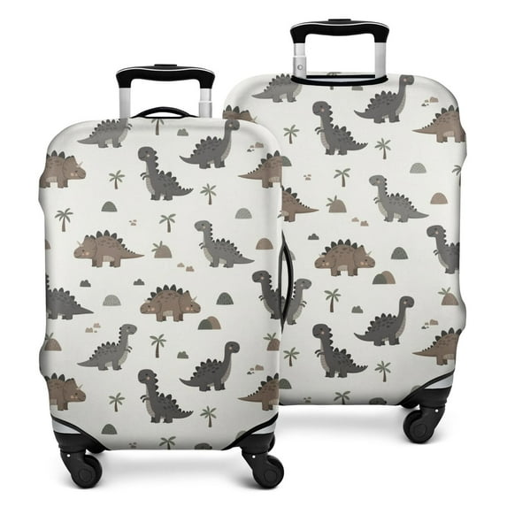 Light Beige Dinosaurs Landscapes Pattern Luggage Cover Fashion Suitcase Cover Baggage Covers Fit 25-28 Inch Luggage (Go Travel)