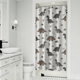 thumbnail image 1 of Light Beige Dinosaurs Landscapes Pattern Shower Curtain 36"x72" ,Bathroom Decorative Shower Curtains Set with 12 Hooks,Modern Waterproof Washable Shower Curtain, 1 of 6