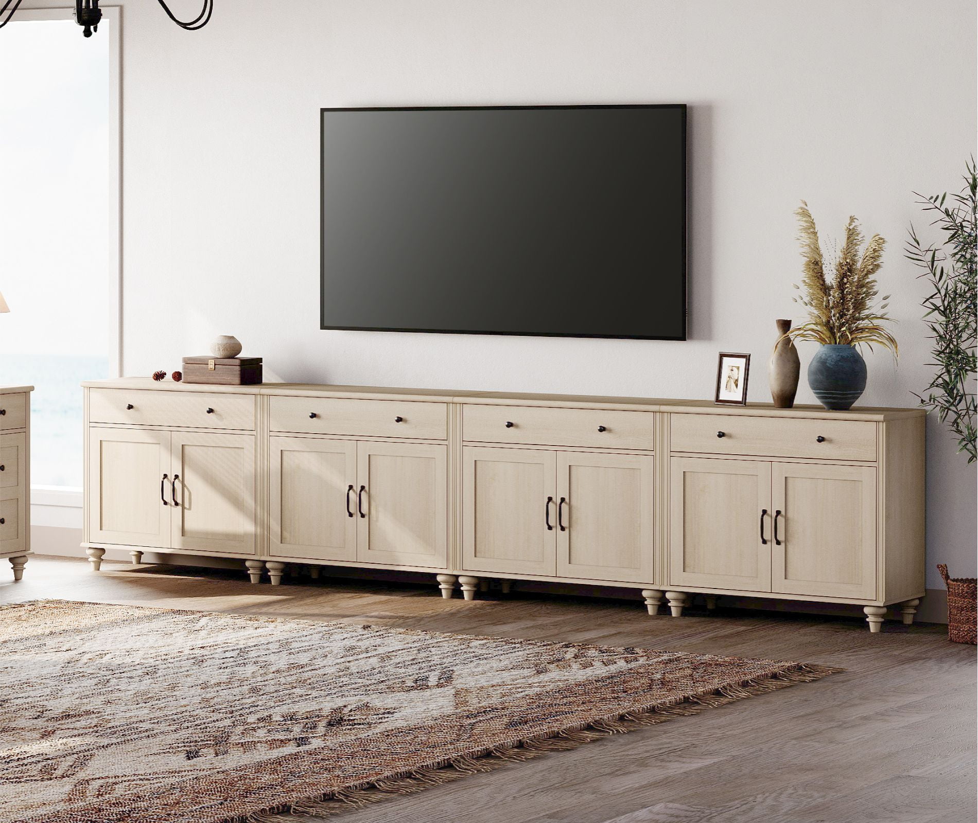 WAMPAT Farmhouse TV Stand - 85 TV - 4 Drawers - Walmart.com
