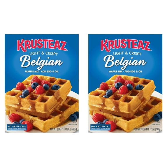 Light & Belgian Waffle Mix - No Artificial Flavors, Colors, or Preservatives - 28 OZ (Pack of 2) (Packaging May Vary)