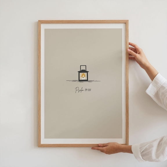 Light Bible Verse Print Candle Sketch Modern Christian Art, Unframed Paper Poster 8x10in