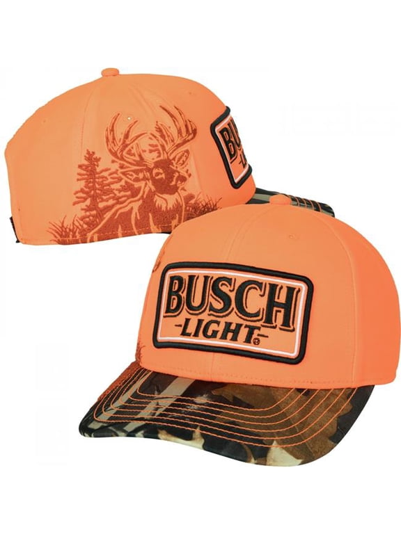 Light Blaze Buck Hunter Camo Brim Adjustable Hat, Orange