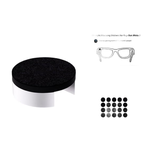 Light Blocking 20 Pack Reusable Adhesive for Smart Glasses, Privacy Cover Accessory, Gift for Tech Lovers, Christmas and Father's Day