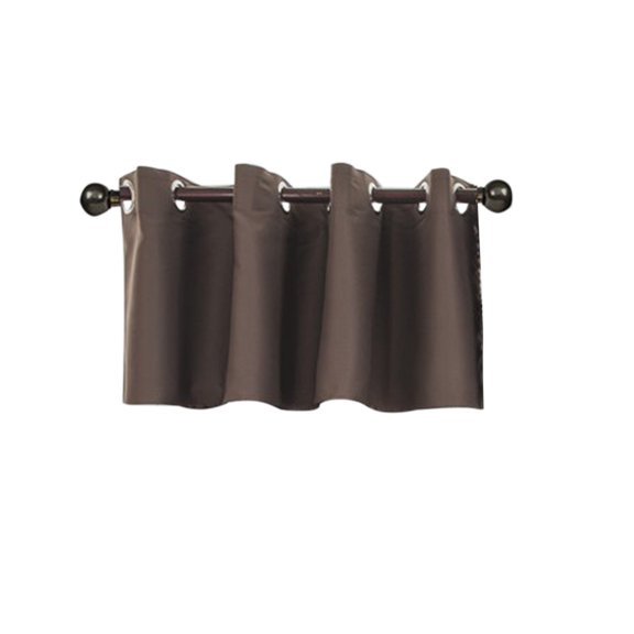 Light Blocking Short Curtains for Kitchen Windows, Polyester Fabric in Beige, 29x14 Inches, Easy to Hang and Clean in Coffee