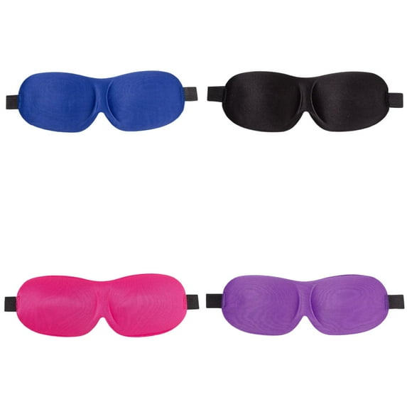 Light Blocking Sleep Eye Mask, Adjustable Nose Bridge Eye Mask, Breathable Soft Comfortable Eye Mask for Men Women, Blackout 3D Eye Mask for Sleeping 9.06x3.54 Inch (4Pcs)
