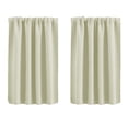thumbnail image 1 of Light Blocking Solid Color Short Curtains Set of 2 Rod Pocket for Kitchen Bathroom Partition 30x36 Inch Beige, 1 of 3