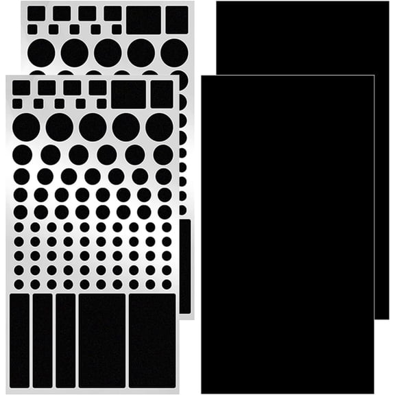 Light Blocking Stickers, Blackout Stickers Light Dimming Sticker for Electronics Blackout Sticker for Routers LED Covers (2 Sheets Cut and 2 Sheets Whole)