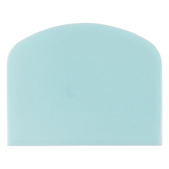 Light Blue 12x9cm PE Plastic Dough Scraper, Flexible Bowl Scraper & Cutter for Bread, Cake & Fondant Baking