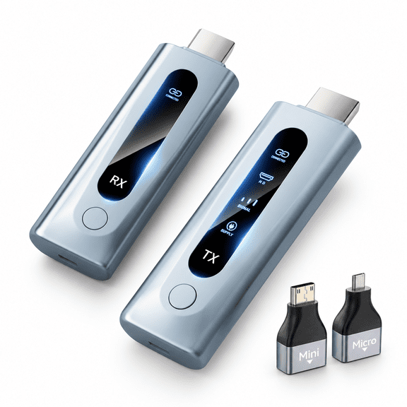 Light Blue 4K Wireless HDMI Transmitter and Receiver, 400ft Range