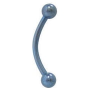 Light Blue Anodized Titanium Eyebrow Piercing 16G Curved Barbell
