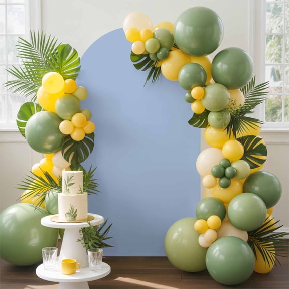Light Blue Arch Backdrop Cover, 4FT, Solid Color Spandex Arch Covers Double-Sided Backdrop for Wedding Birthday Party Photo Background Decoration