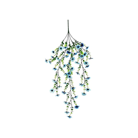 Light Blue Artificial Jasmine Wall Hanging 76cm Silk Plastic Flower Decor 1 Pack