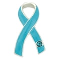 thumbnail image 1 of Light Blue Awareness Ribbon with Rhinestone Enamel Lapel Pin, 1 of 3